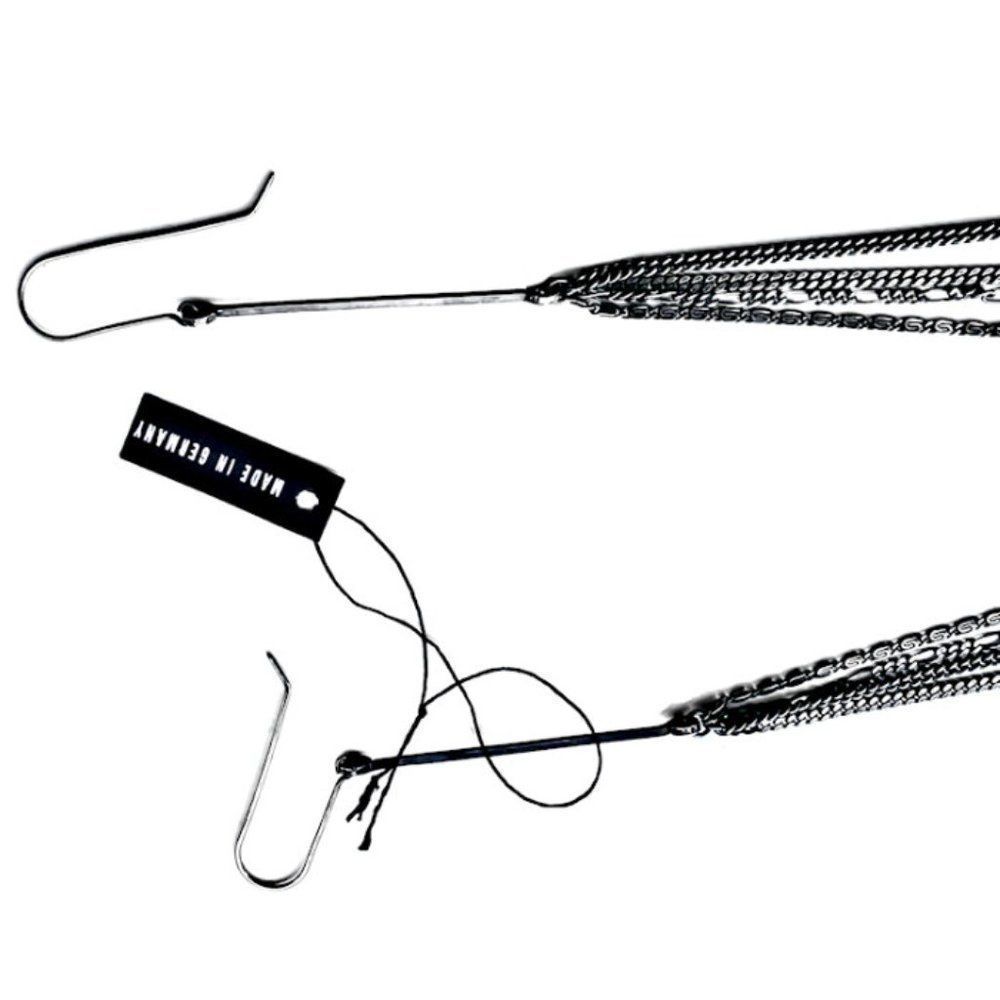 ANN DEMEULEMEESTER Gunmetal Silver-Tone Chain Link Shoulder Grazing Earrings - Picture 6 of 10